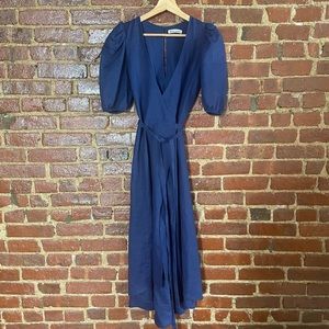 Reformation Linen Wrap Dress - XS